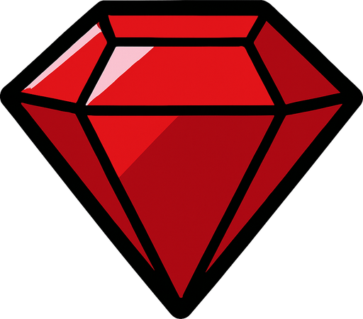 ruby.
In-Game asset.  2d.  High contrast.  No shadows