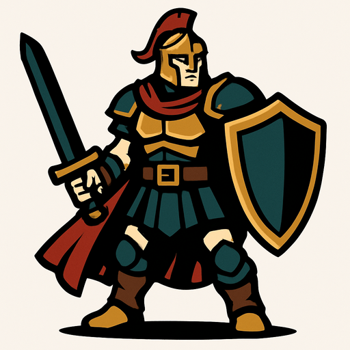 Warrior.
In-Game asset.  2d.  High contrast.  No shadows