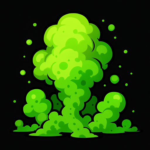 Zehir bulutu.
In-Game asset.  2d.  High contrast.  No shadows