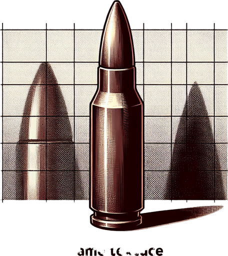Bullet.
Single Game Texture. In-Game asset. 2d. Blank background. High contrast. No shadows.