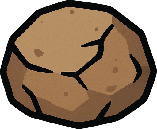 basit fırlatmalık taş.
In-Game asset.  2d.  High contrast.  No shadows