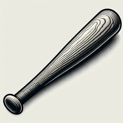 a baseball bat.
Single Game Texture.  In-Game asset.  2d.  Blank background.  High contrast.  No shadows