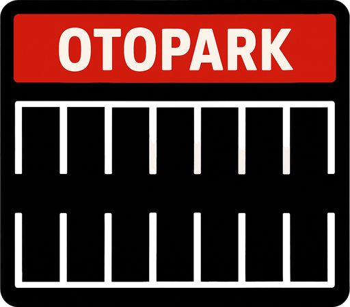 Otopark 8 slotlu.
In-Game asset.  2d.  High contrast.  No shadows