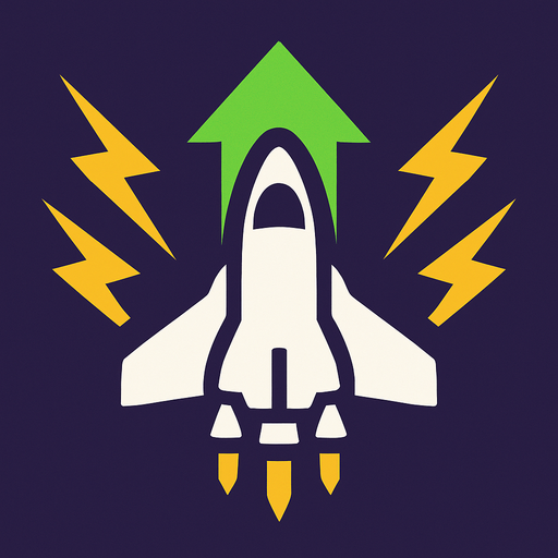 A power-up logo for spaceships.
In-Game asset.  2d.  High contrast.  No shadows