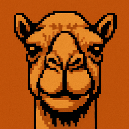 camel face.
In-Game asset.  2d.  High contrast.  No shadows. pixel art