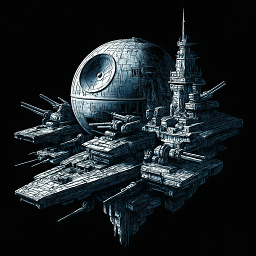 Uzay savaş istasyonu - Gerçekçi.
In-Game asset.  High contrast.  No shadows