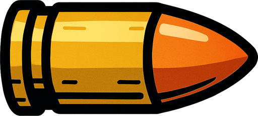 bullet.
In-Game asset.  2d.  High contrast.  No shadows