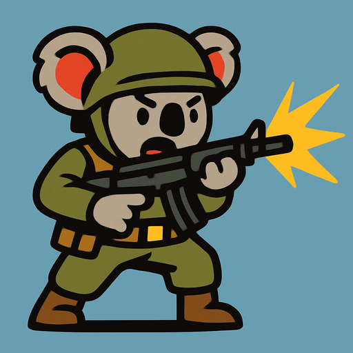 koala enemy soldier act shoot

In-Game asset.  2d.  High contrast.  No shadows