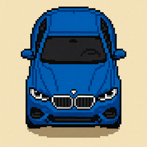 BMW X6 pixel art bird's eye view.
In-Game asset.  2d.  High contrast.  No shadows