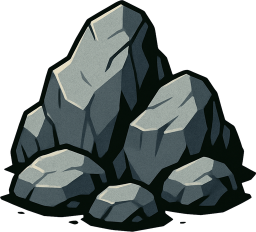 rocas grande.
In-Game asset.  2d.  High contrast.  No shadows