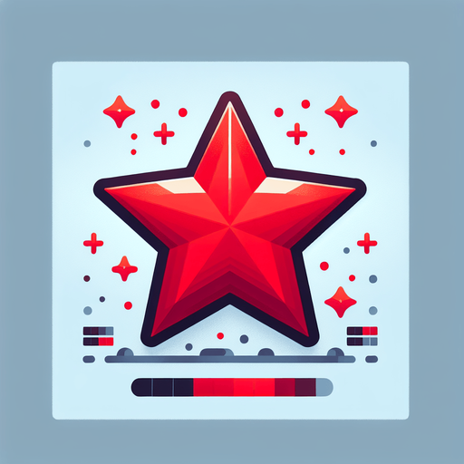 a red star.
Single Game Texture. In-Game asset. 2d. Blank background. High contrast. No shadows.