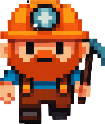 que el minero este mirando de frente y llendo de frente