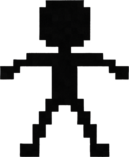Puedes Aser una persona palito de color negra que este pixelada.
In-Game asset