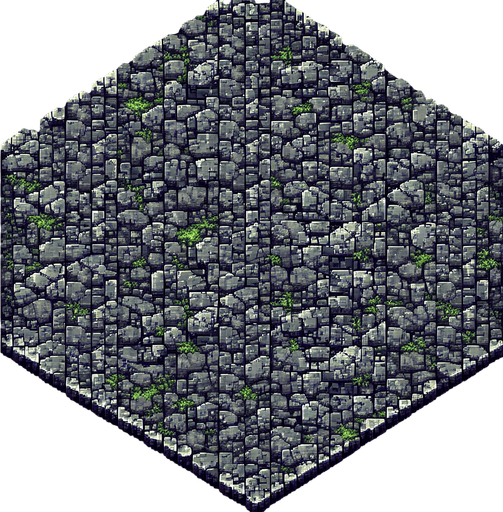 8 bit stone brick dungeon floor with a tiny amount of moss with tinny little bricks and very low contrast make it  darker to.
Single Game Texture. In-Game asset. 2d. Blank background.. No shadows.