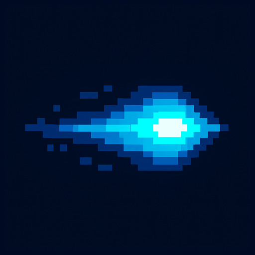 Pixel art style, spaceship lazer bullet.
In-Game asset.  2d.  High contrast.  No shadows