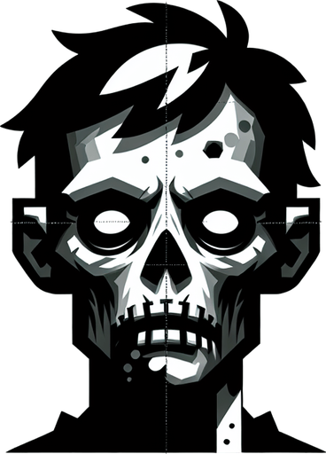 zombie.
Single Game Texture. In-Game asset. 2d. Blank background. High contrast. No shadows.