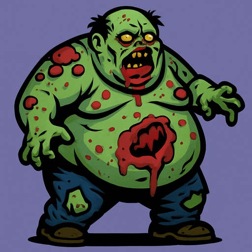 zombie fat.
In-Game asset.  2d.  High contrast.  No shadows