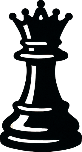 Chess black queen.
In-Game asset.  2d.  High contrast.  No shadows