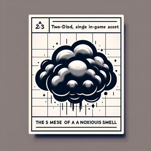 Noxious smell cloud.
Single Game Texture. In-Game asset. 2d. Blank background. High contrast. No shadows.