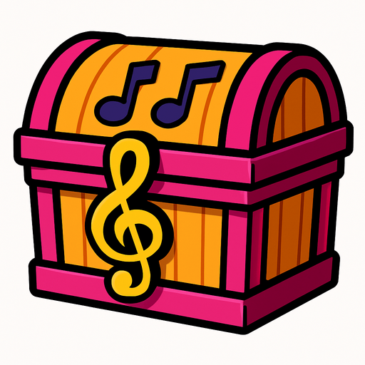 musicChest.
In-Game asset.  2d.  High contrast.  No shadows
