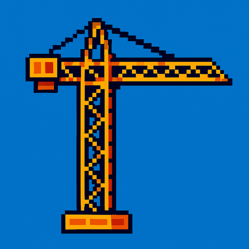 2d pixel crane without hook.
In-Game asset.  2d.  High contrast.  No shadows