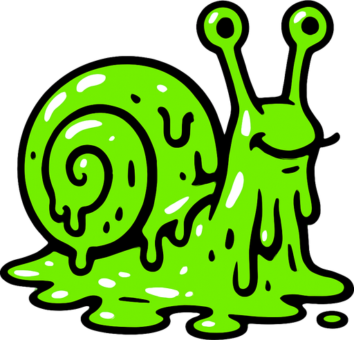 slimeSnail.
2d.  High contrast.  No shadows