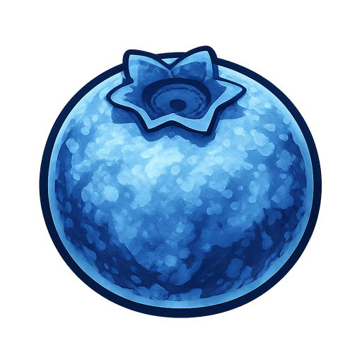 Frozen blueberry.
Single Game Texture.  In-Game asset.  2d.  Blank background.  High contrast.  No shadows