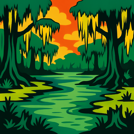 Fond d'écran marécages.
In-Game asset.  2d.  High contrast.  No shadows