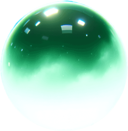 Subtle orb of green light, floating, realistic, glowing ghost orb 
Single Game Texture. In-Game asset. 2d. Blank background. High contrast. No shadows.
