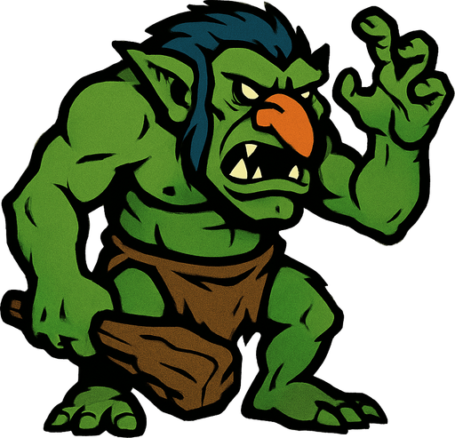 Troll enemy.
In-Game asset.  2d.  High contrast.  No shadows