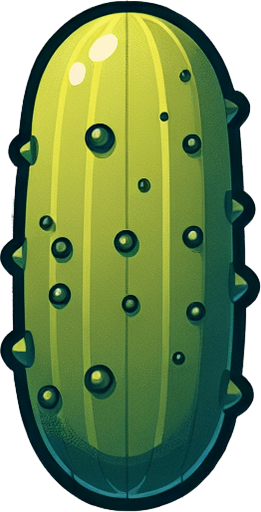 Pickles.
Single Game Texture. In-Game asset. 2d. Blank background. High contrast. No shadows.