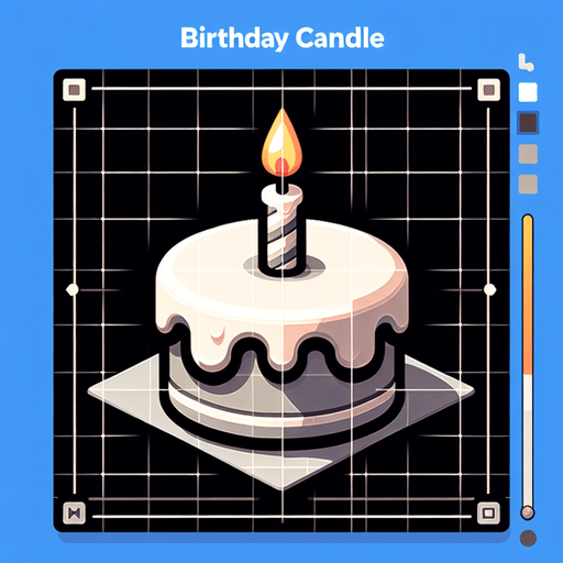 A birthday cake candle for a birthday cake, rich illustration style..
Single Game Texture. In-Game asset. Blank background. High contrast. No shadows.