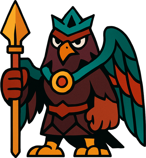 2d bird guardian.
In-Game asset.  2d.  High contrast.  No shadows