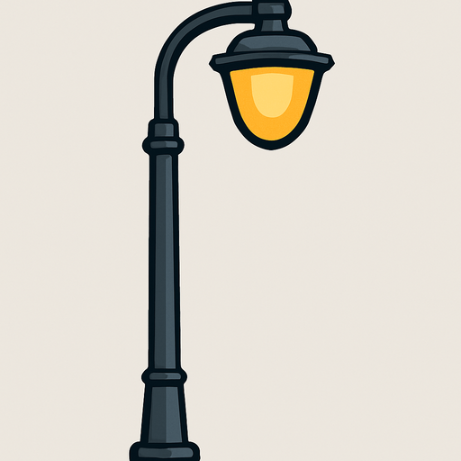 Modern sokak lambasi.
In-Game asset.  2d.  High contrast.  No shadows