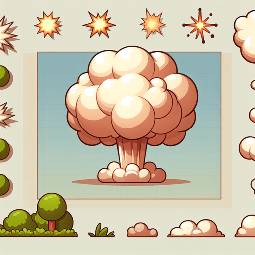 puff effect cartoon.
Single Game Texture. In-Game asset. 2d. Blank background. High contrast. No shadows.
