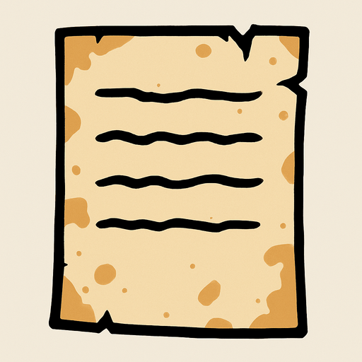 Paper.
In-Game asset.  2d.  High contrast.  No shadows