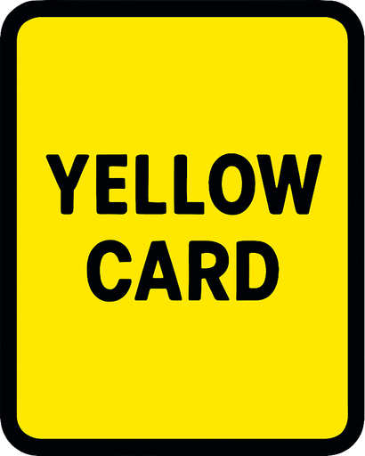 yellow card.
In-Game asset.  2d.  High contrast.  No shadows