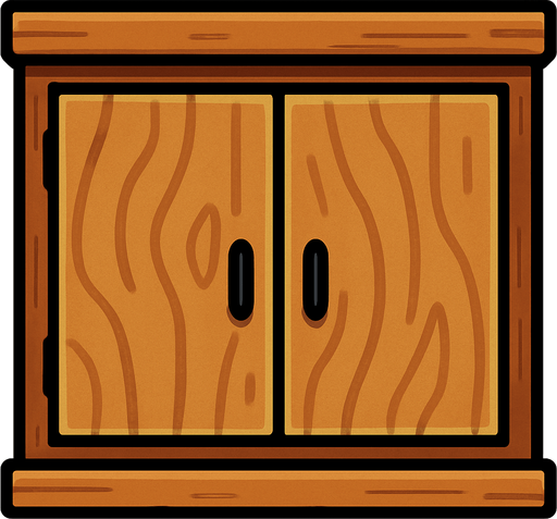bir dolabın  üst kısmını çiz.
In-Game asset.  2d.  High contrast.  No shadows