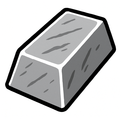 iron ingot.
In-Game asset.  2d.  High contrast.  No shadows