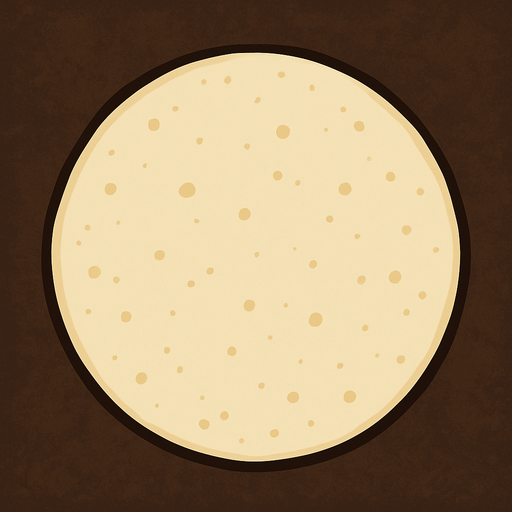Raw pancake perfect circle 2d 2d 2d topdown view topdown view.
In-Game asset.  2d.  High contrast.  No shadows