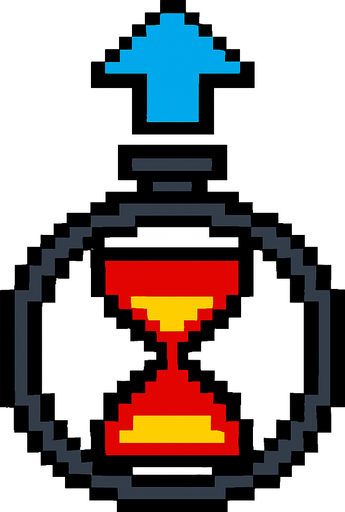 Slow timer pixel.
In-Game asset.  2d.  High contrast.  No shadows