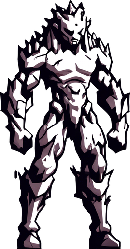 The same character but kneeling and covered in green liquid.