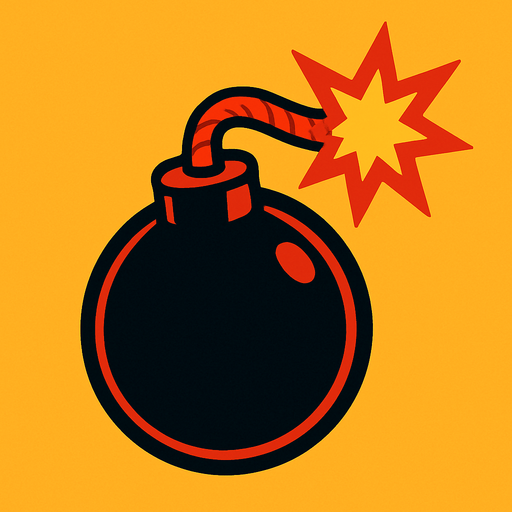 2D golgesiz guclu bomba resimi.
In-Game asset.  2d.  High contrast.  No shadows