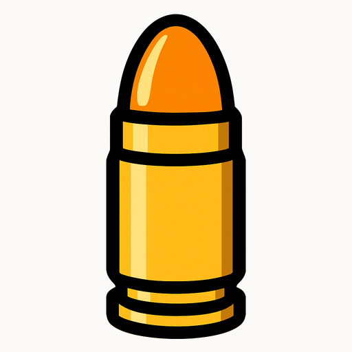 bullet.
In-Game asset.  2d.  High contrast.  No shadows