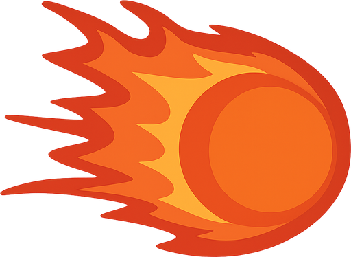 fireball. No background. Transparent background. Blank background. No shadows. 2d. In-Game asset. flat