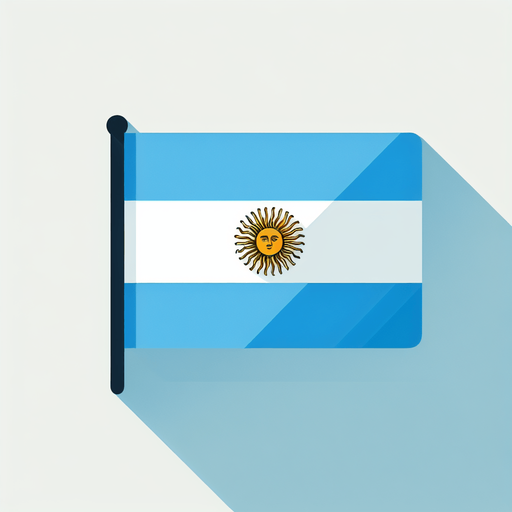 argentina flag. simple. flat.
Single Game Texture. In-Game asset. 2d. Blank background. High contrast. No shadows.
