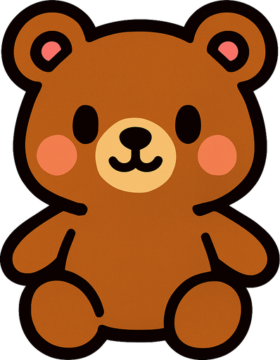 cute bear.
In-Game asset.  2d.  High contrast.  No shadows