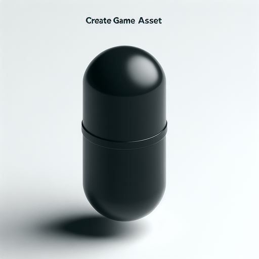 black capsule. Game asset. 3d clipart. Blank background. High contrast. No shadows..