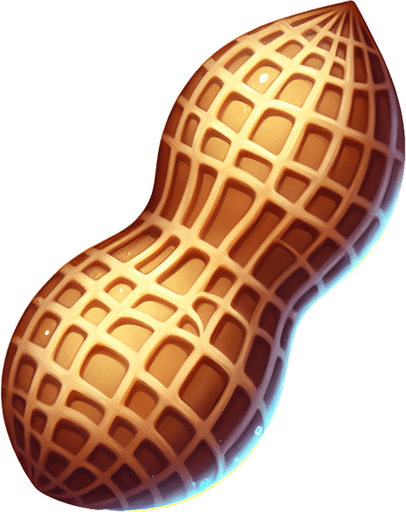 A delicious peanut..
Single Game Texture. In-Game asset. 2d. Blank background. High contrast. No shadows.