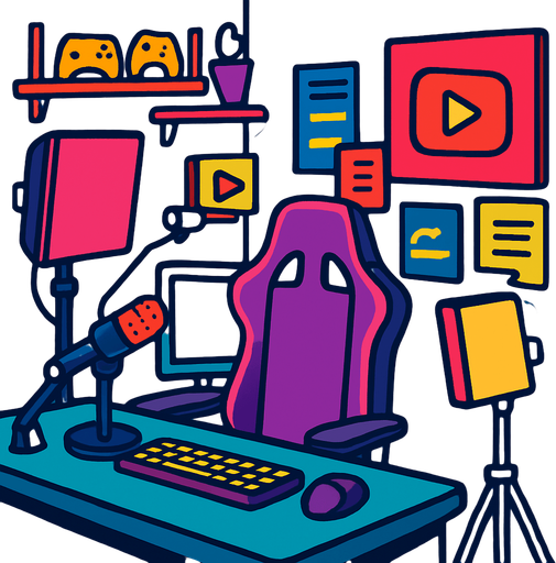 youtuber room background.
In-Game asset.  2d.  High contrast.  No shadows